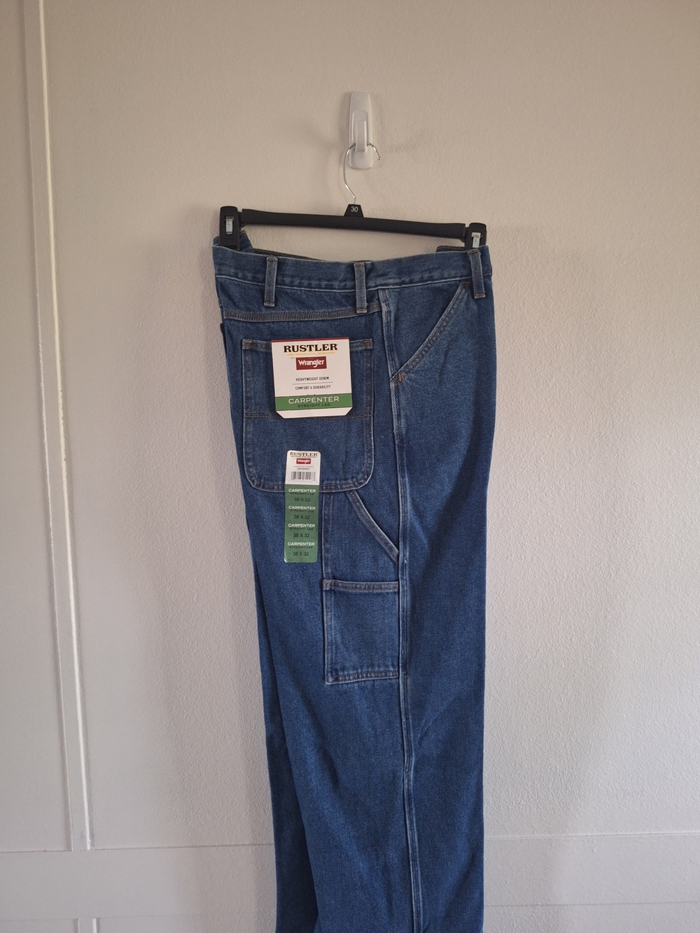 Wrangler Men's Blue Relaxed Carpenter Jeans with Utility Pockets
